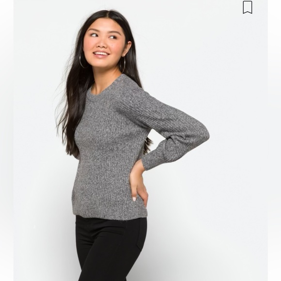 Aspen cropped blouson sleeve sweater - Picture 3 of 4